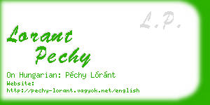 lorant pechy business card